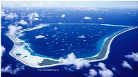 Manihiki aerial, courtesy of Ewan Smith, Air Rarotonga