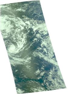 Satellite view of cyclone Pat