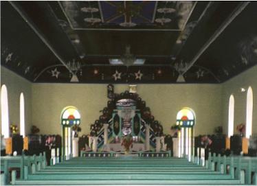 Inside Rakahanga CICC church