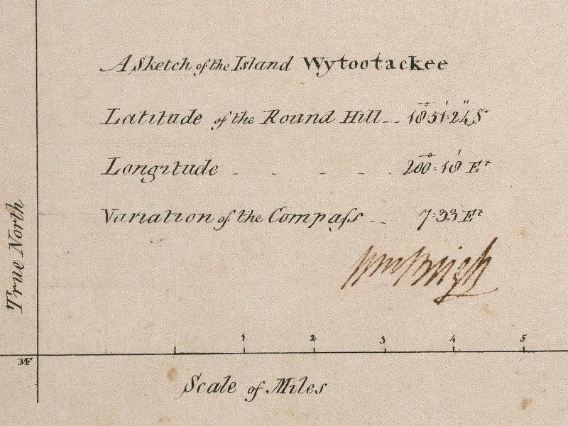 Close up of William Bligh&apos;s signature