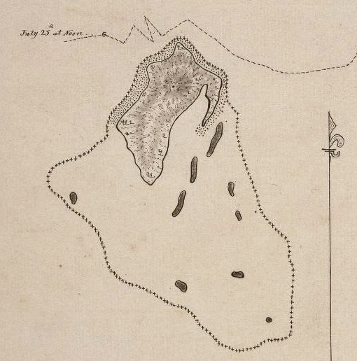 Wiliam Bligh&apos;s map of Aitutaki
