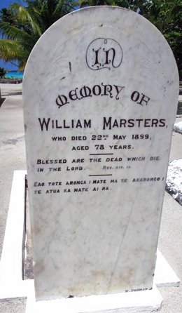 William Marsters gravestone on Palmerston