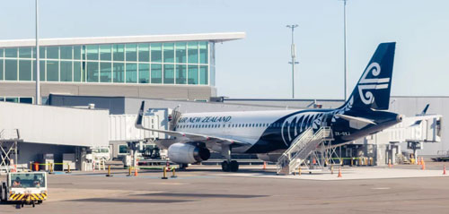 Air New Zealand plane on tarmac